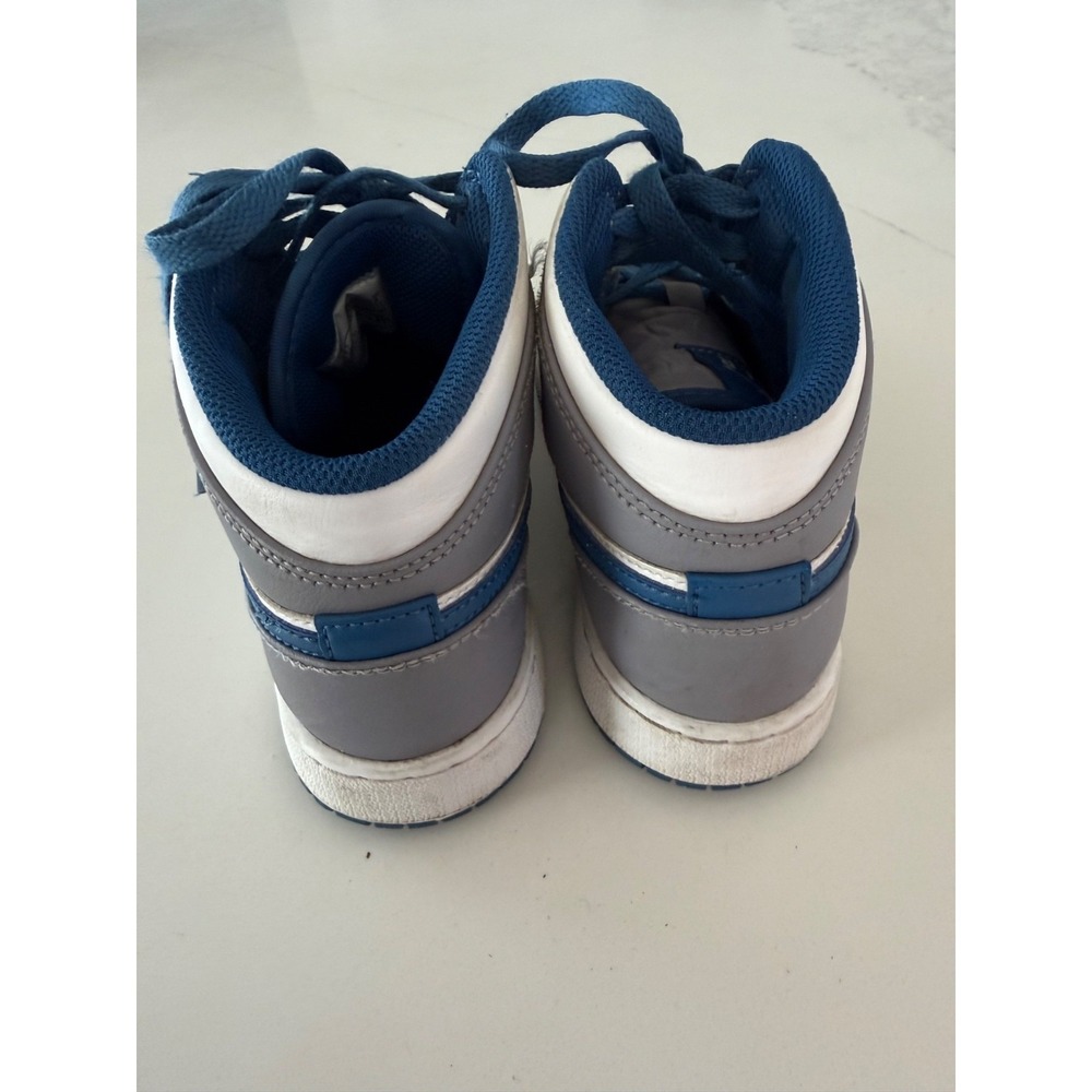 Nike‎ Air Jordan 1 - Mid Shoes DQ8423-014 True Blue Cement Gray - Size 4Y - Picture 5 of 8